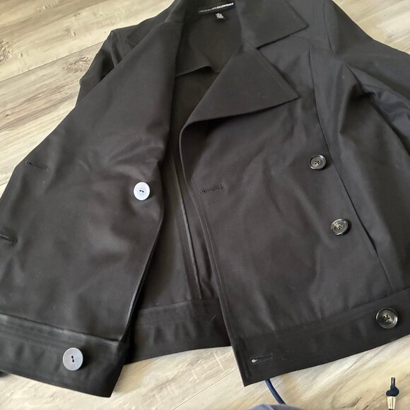 Linda Allard Ellen Tracy Black, Double Breasted  Crop Peacoat Style Jacket - Picture 10 of 11